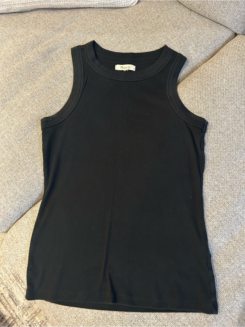 Madewell Ribbed Black Tank Top, size XS